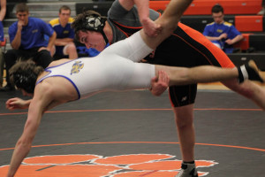 Addison Hockins takes his opponent to the mat