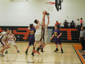 Nick Cherico and Zach Bauer going for a rebound