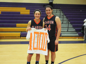 Kyla Miles (right) TCS/C-E Player of the Year and fellow First Teamer, Maci Thornton both 1,000 point scorers