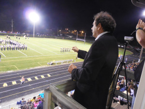 Keystone Band Director and PA Announcer, Fran Nesta directing combined bands