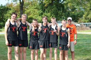 After the PIAA Foundation Race: (L-R) Victor, Crowe, Marshall, Jimmy, Liam, Adam, and Coach Keith Murtha. 