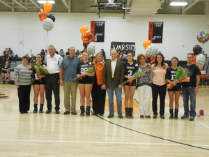 Senior players with their parents