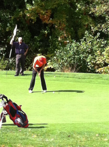 Jared putting at the State Championships