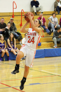 (Photo by Jack Kenneson) Maci going to the hoop against Eisenhower