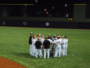 Team meeting after the big win