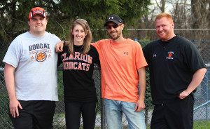 (Photo provided by Clarion Track and Field) 2015 Coaching Staff (L-R) Nate McClaine, Molly Kirby, Ben Bevevino, Dan Alderton