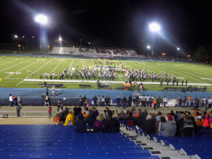 Combined Clarion and Keystone Bands at halftime