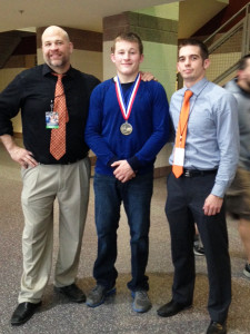(Photo submitted by Clarion Wrestling) Head Coach/Dad Rob Sintobin, Zach Sintobin and Assistant Coach Dylan Reinsel